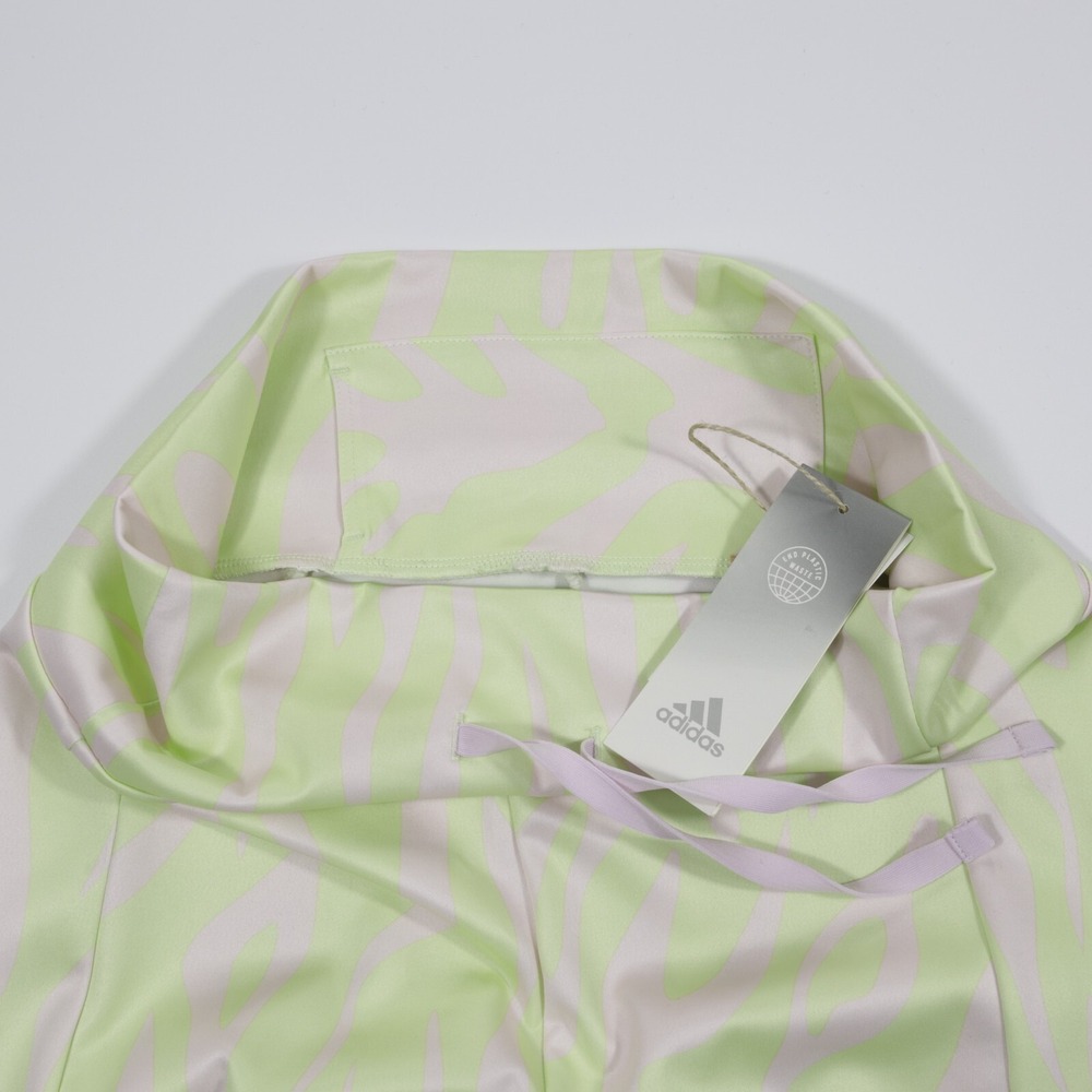 Adidas Women's‎ Allover Print Shiny Drawstring Tight Fit Leggings Green Size S - Picture 7 of 9